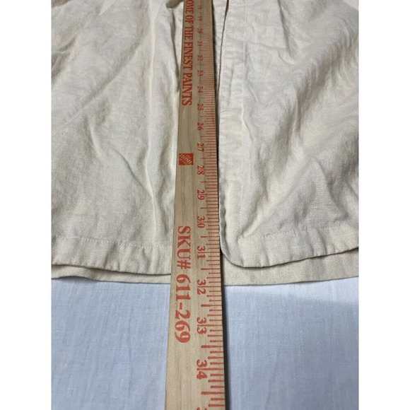 Vtg J Jill Linen Cardigan Sz L Button Woven Butter Yellow Boho Lagenlook Resort - Picture 8 of 9